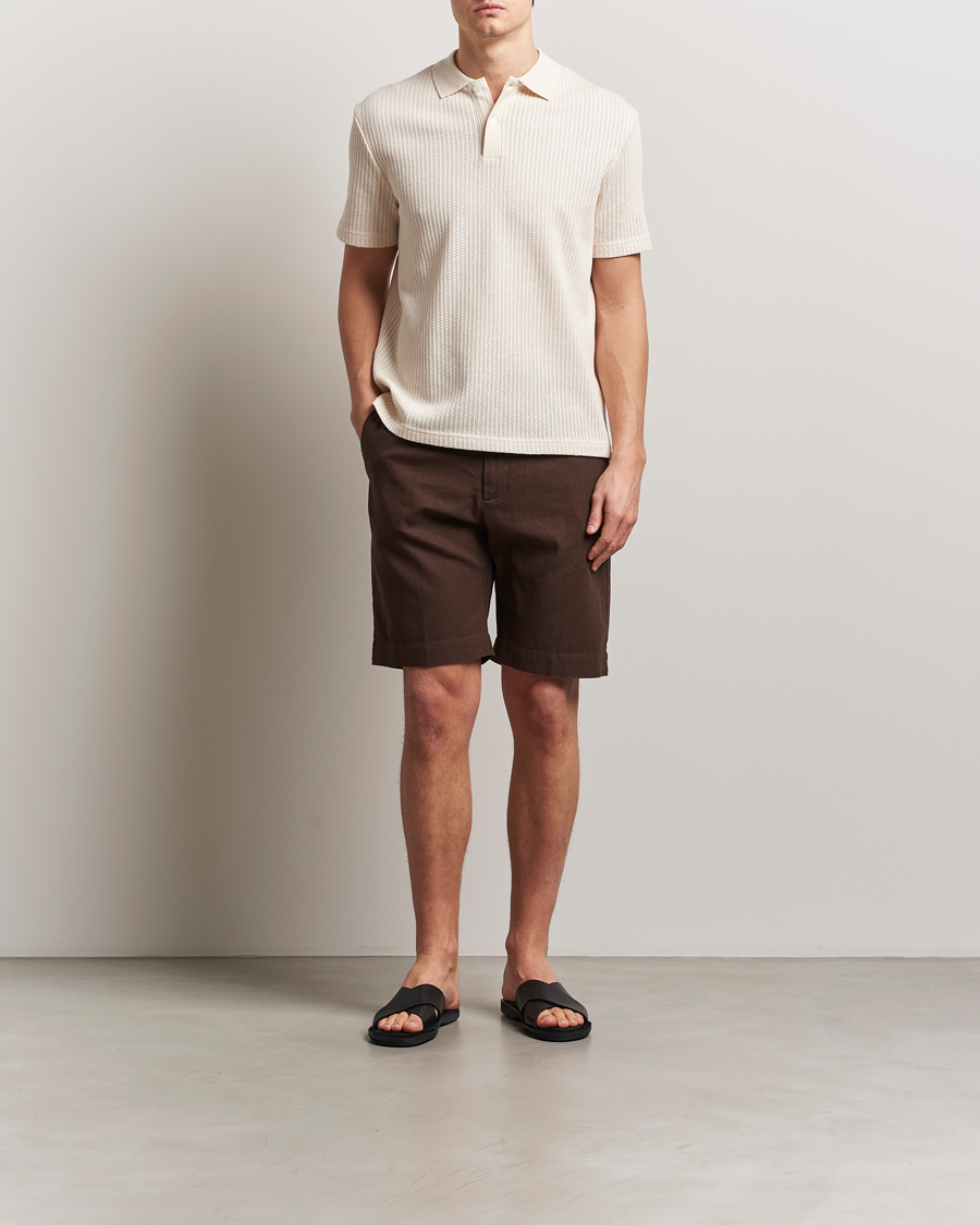 Men | Shorts | NN07 | Billie Cotton/Linen Drawstring Shorts Demitasse Brown