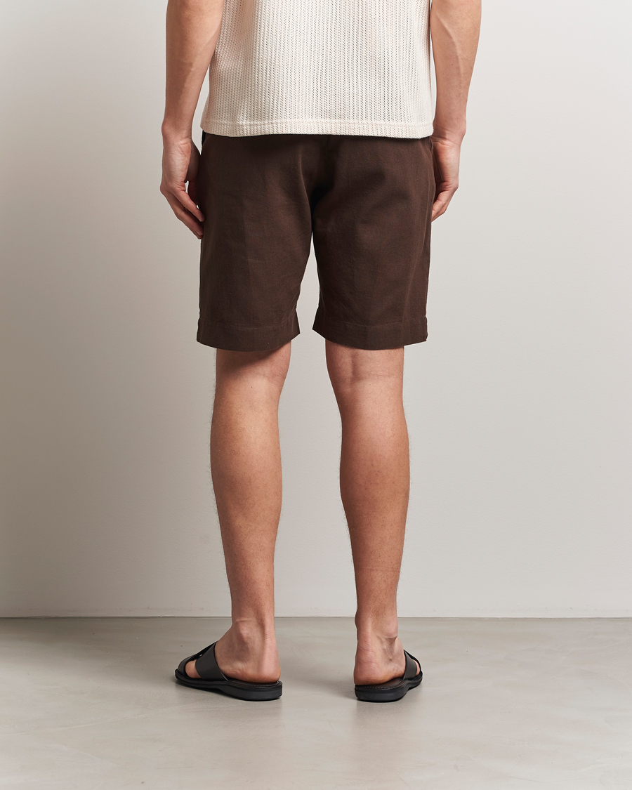 Men | Shorts | NN07 | Billie Cotton/Linen Drawstring Shorts Demitasse Brown