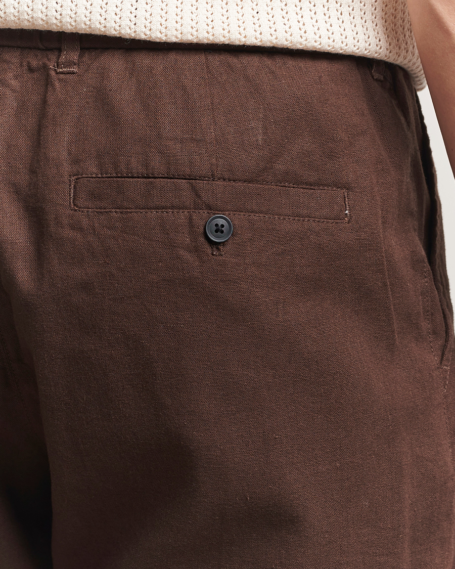 Men | Shorts | NN07 | Billie Cotton/Linen Drawstring Shorts Demitasse Brown