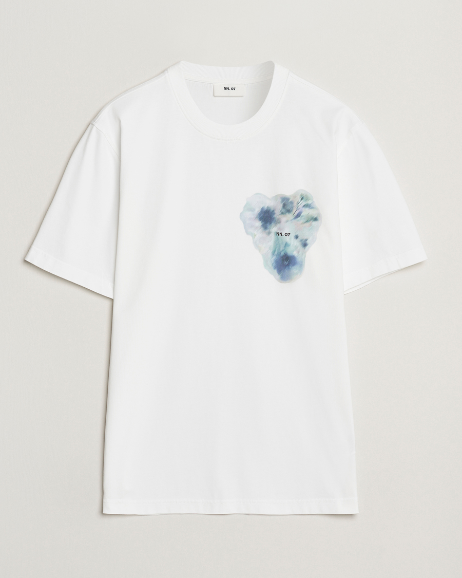 Men | T-Shirts | NN07 | Adam Printed Crew Neck T-Shirt White
