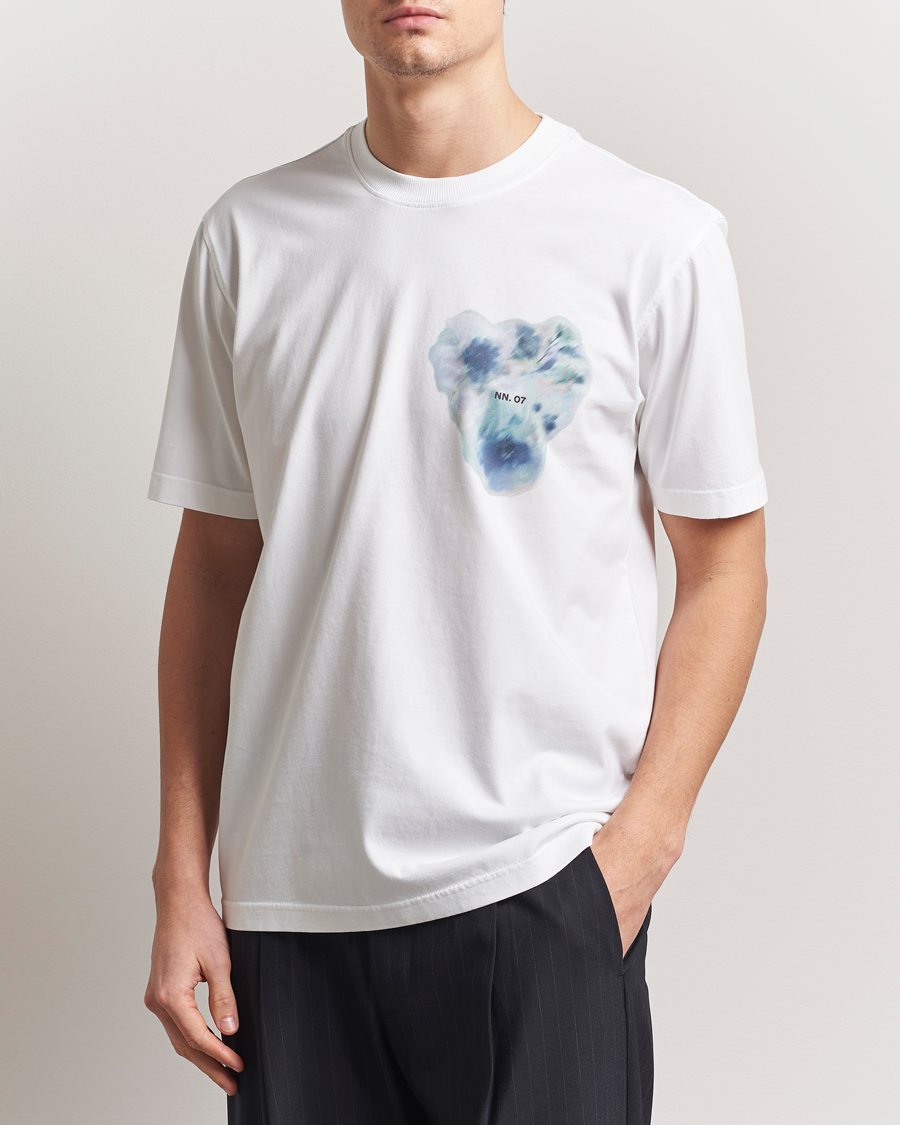 Men | T-Shirts | NN07 | Adam Printed Crew Neck T-Shirt White