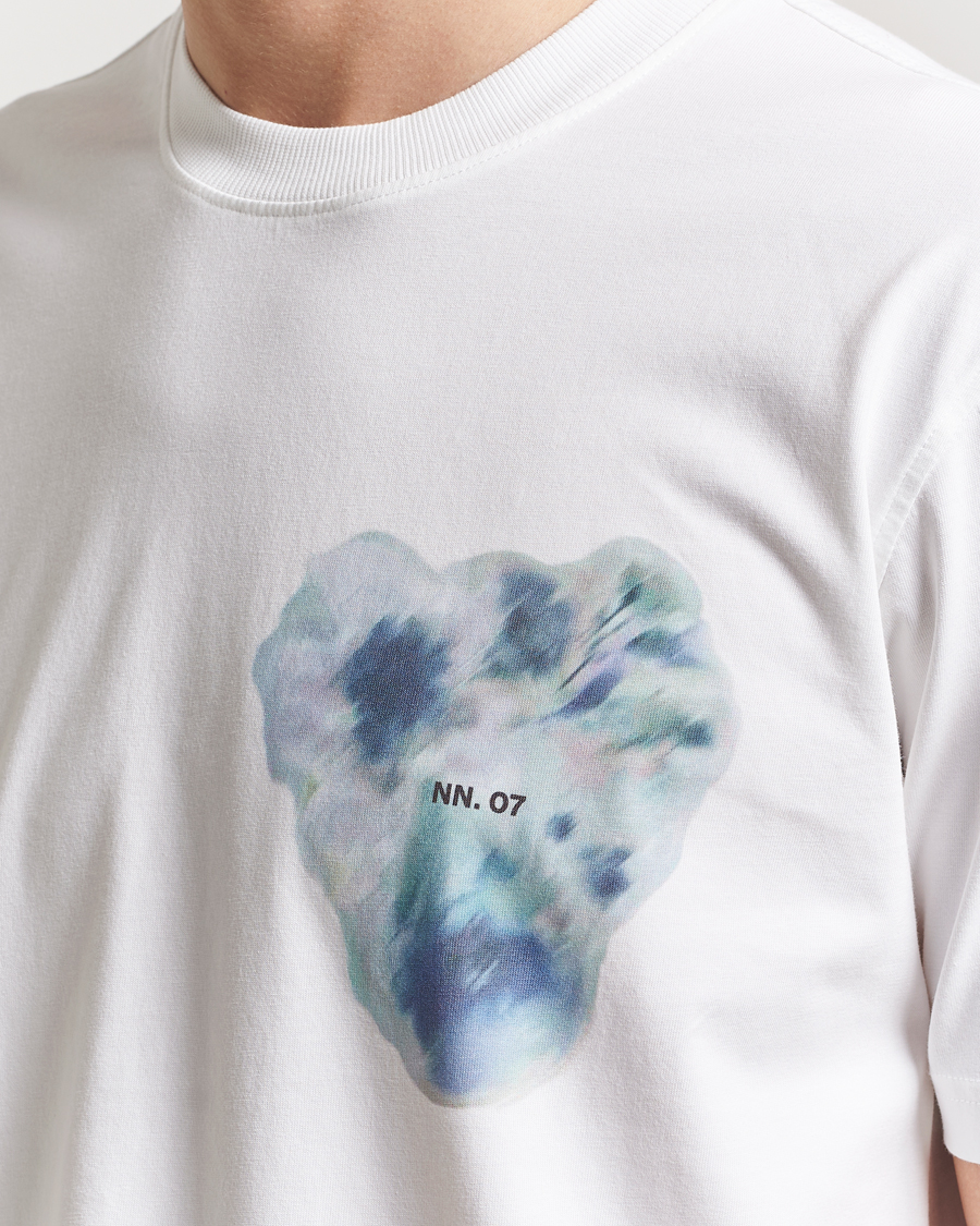 Men | T-Shirts | NN07 | Adam Printed Crew Neck T-Shirt White