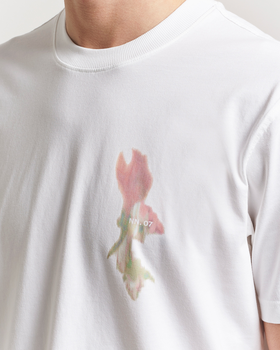 Men | T-Shirts | NN07 | Adam Printed Crew Neck T-Shirt White
