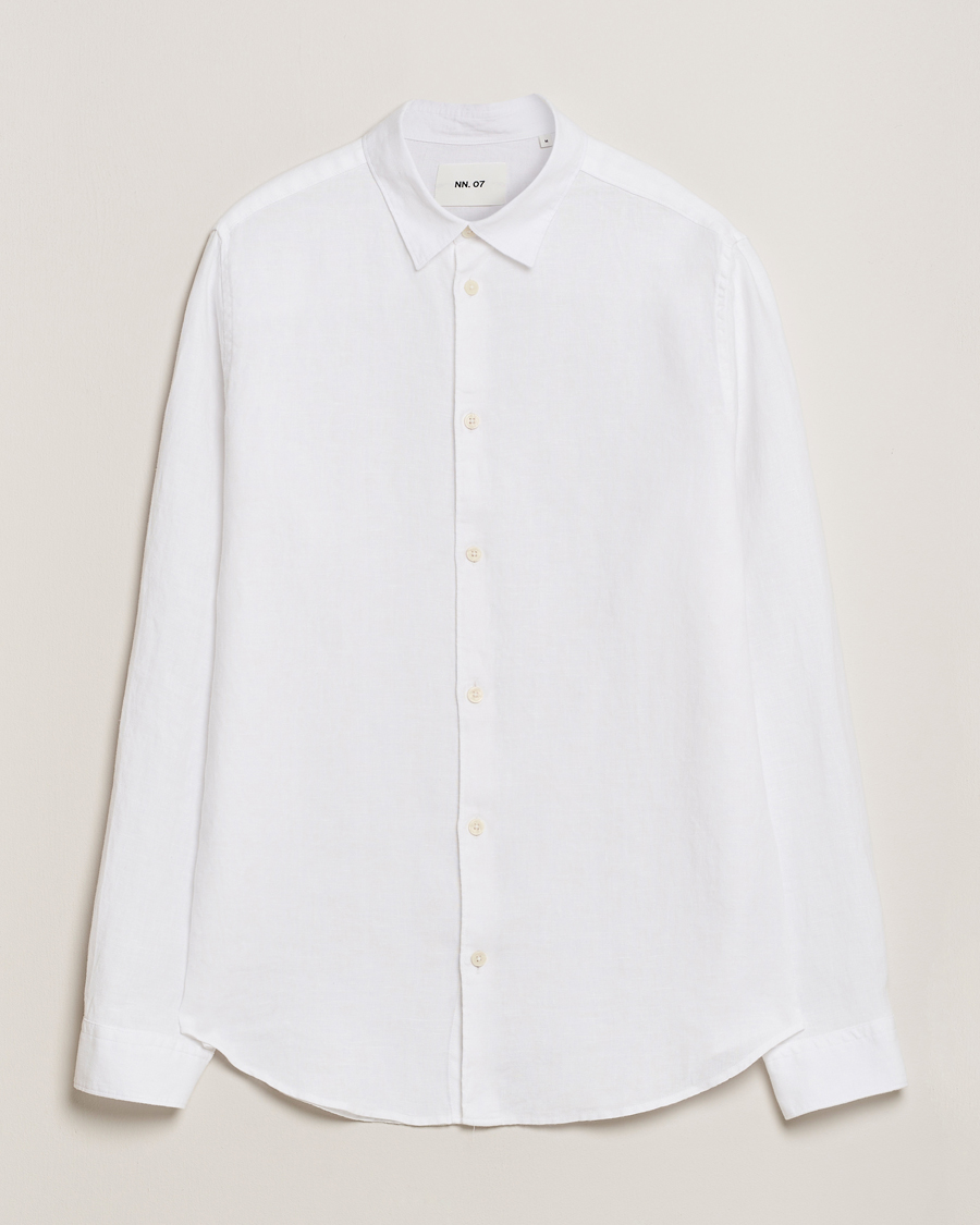 Men | Shirts | NN07 | Enzo Linen Shirt White