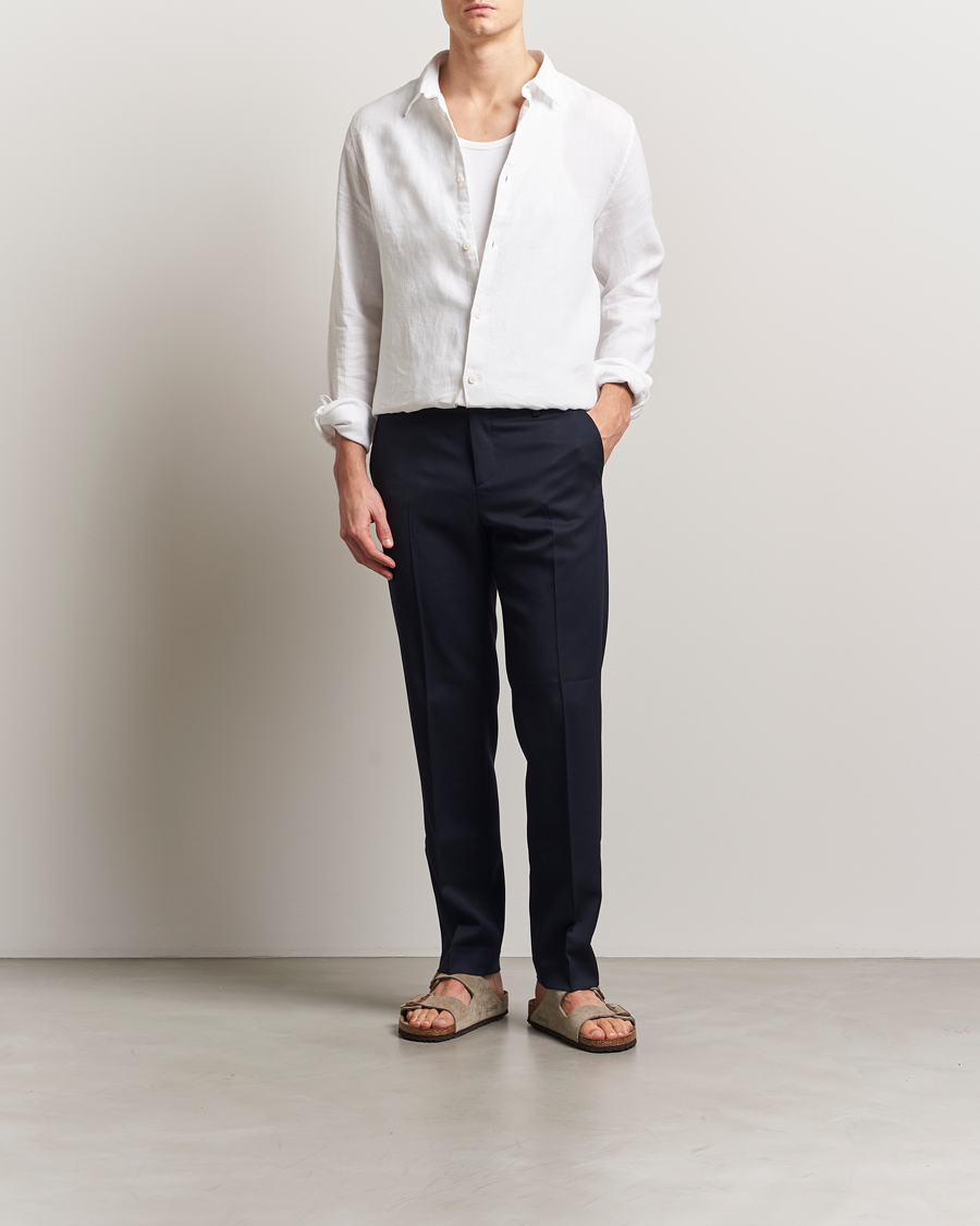 Men | Shirts | NN07 | Enzo Linen Shirt White