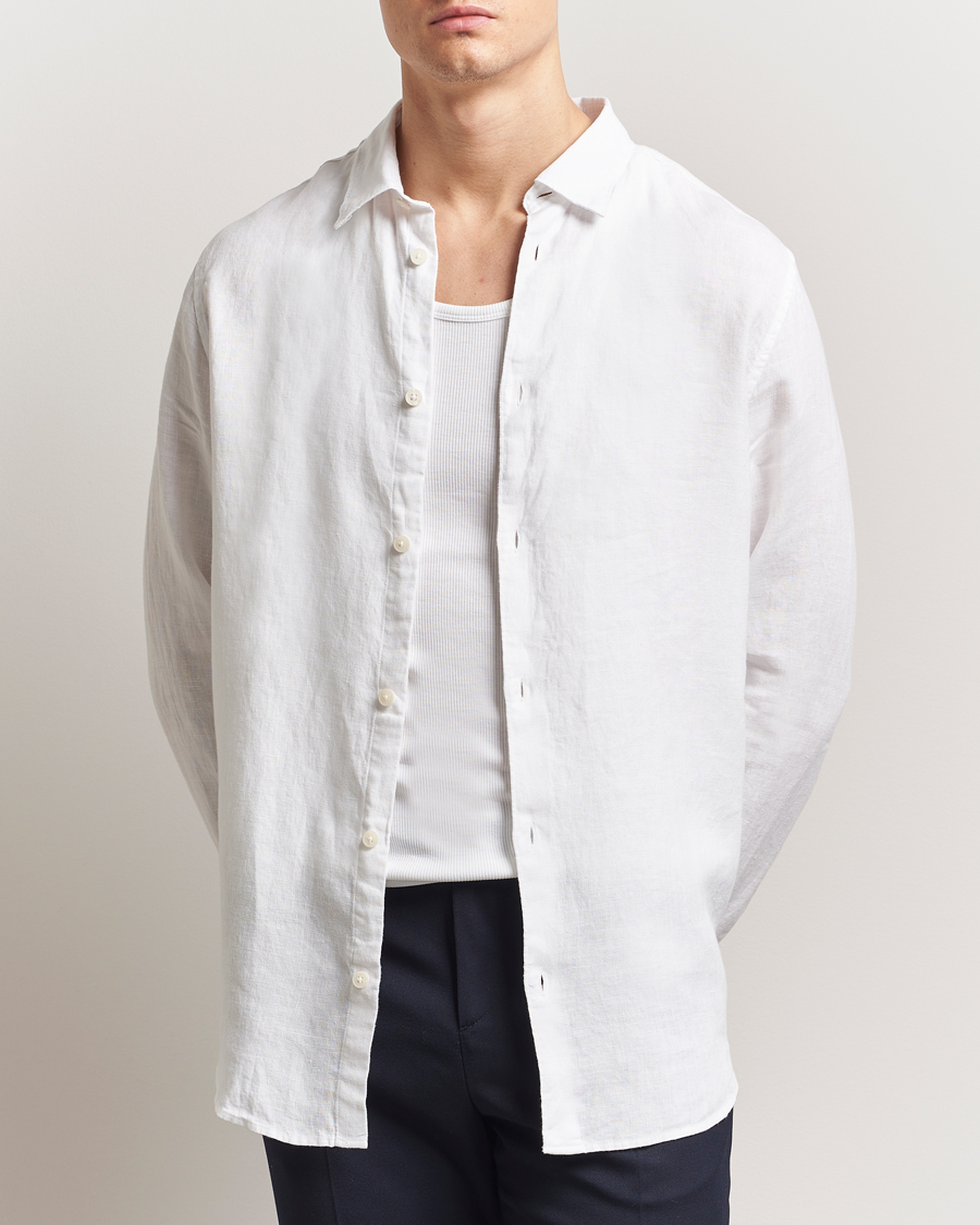 Men | Shirts | NN07 | Enzo Linen Shirt White