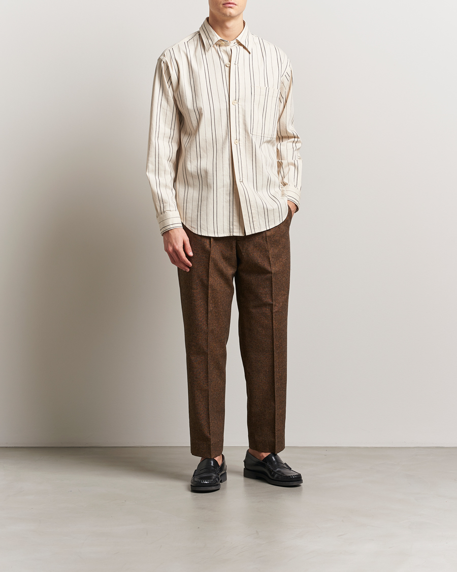 Men | Shirts | NN07 | Adwin Striped Overshirt Ecru/Black