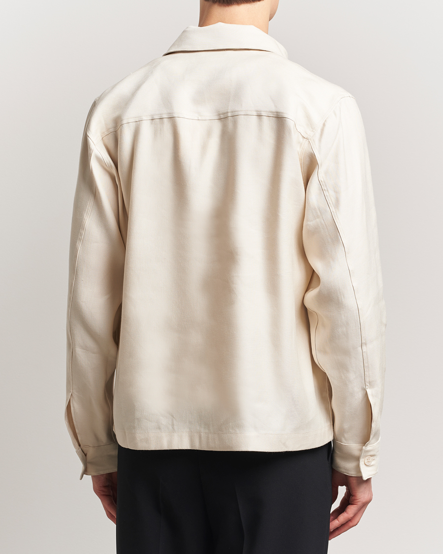 Men | Shirts | NN07 | Alban Cotton/Linen Overshirt Ivory