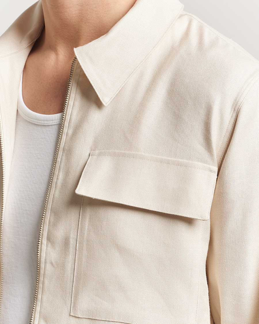 Men | Shirts | NN07 | Alban Cotton/Linen Overshirt Ivory