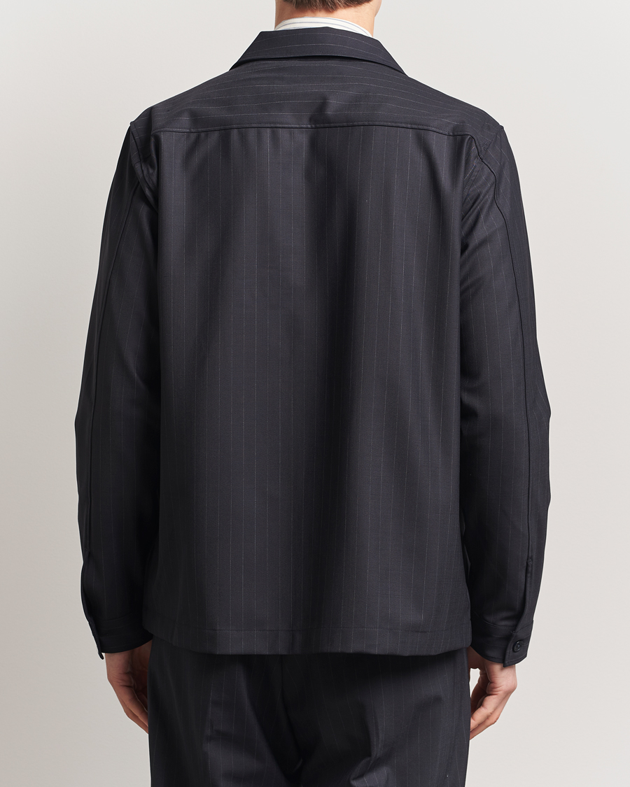 Men | Shirts | NN07 | Zander Pinstriped Overshirt Navy/White