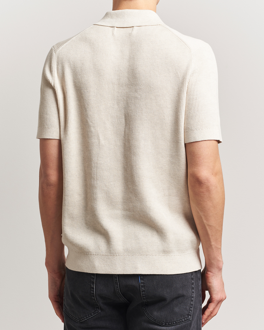 Men | Polo Shirts | NN07 | Hansie Half Zip Knitted Polo Ivory