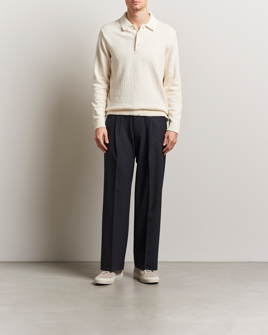 Men | Sweaters & Knitwear | NN07 | Randy Knitted Long Sleeve Polo Ecru
