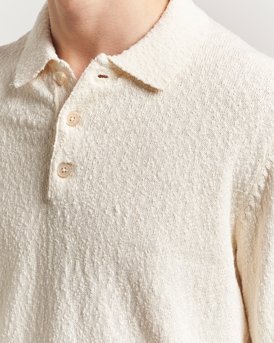 Men | Sweaters & Knitwear | NN07 | Randy Knitted Long Sleeve Polo Ecru