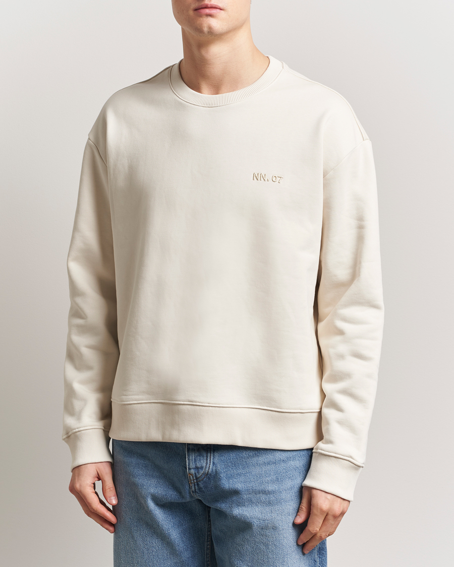 Men | Sweaters & Knitwear | NN07 | David Crew Neck Sweatshirt Ivory