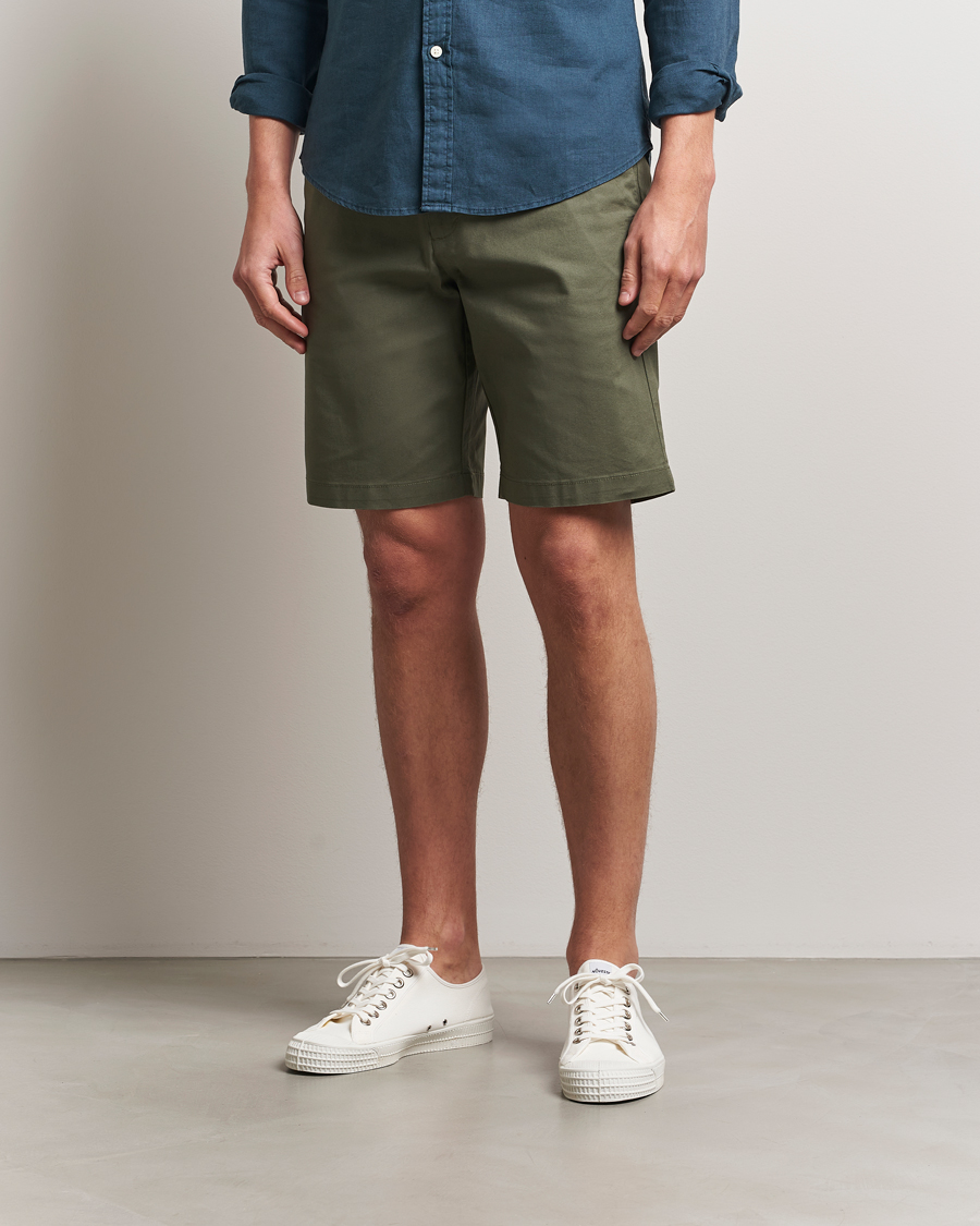 Men | Shorts | Dockers | Slim Cotton/Linen Shorts Teal Leaf