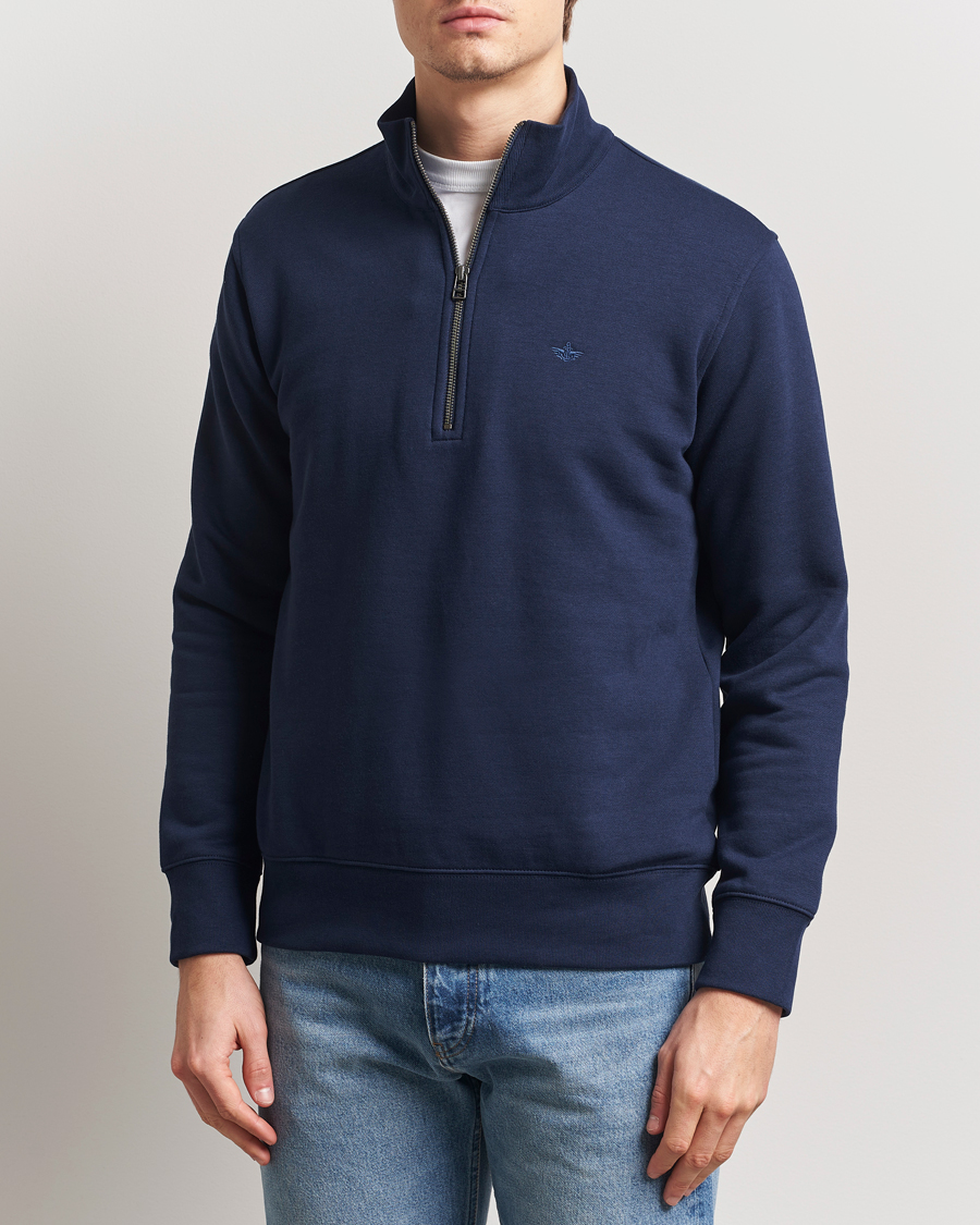 Men | Sweaters & Knitwear | Dockers | Quarter Zip Fleece Navy Blazer
