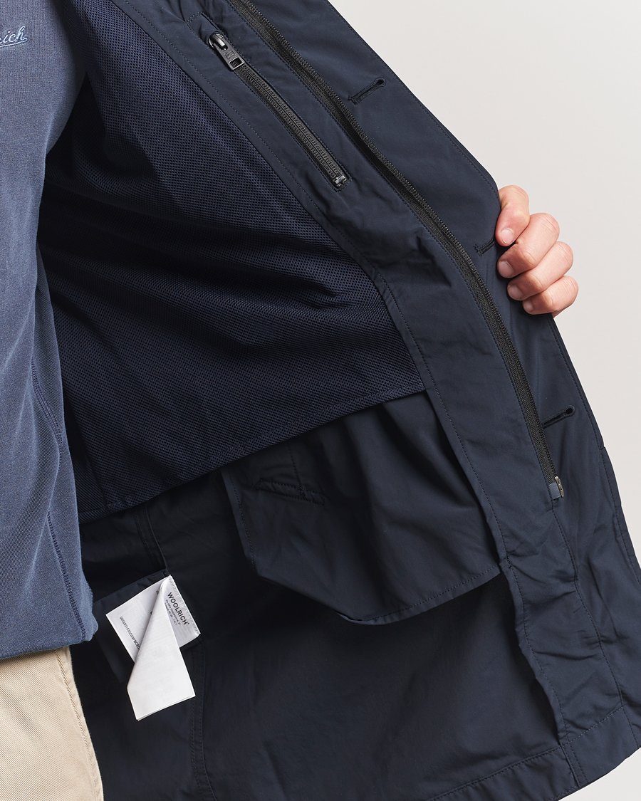 Men | Coats & Jackets | Woolrich | City Carcoat Melton Blue