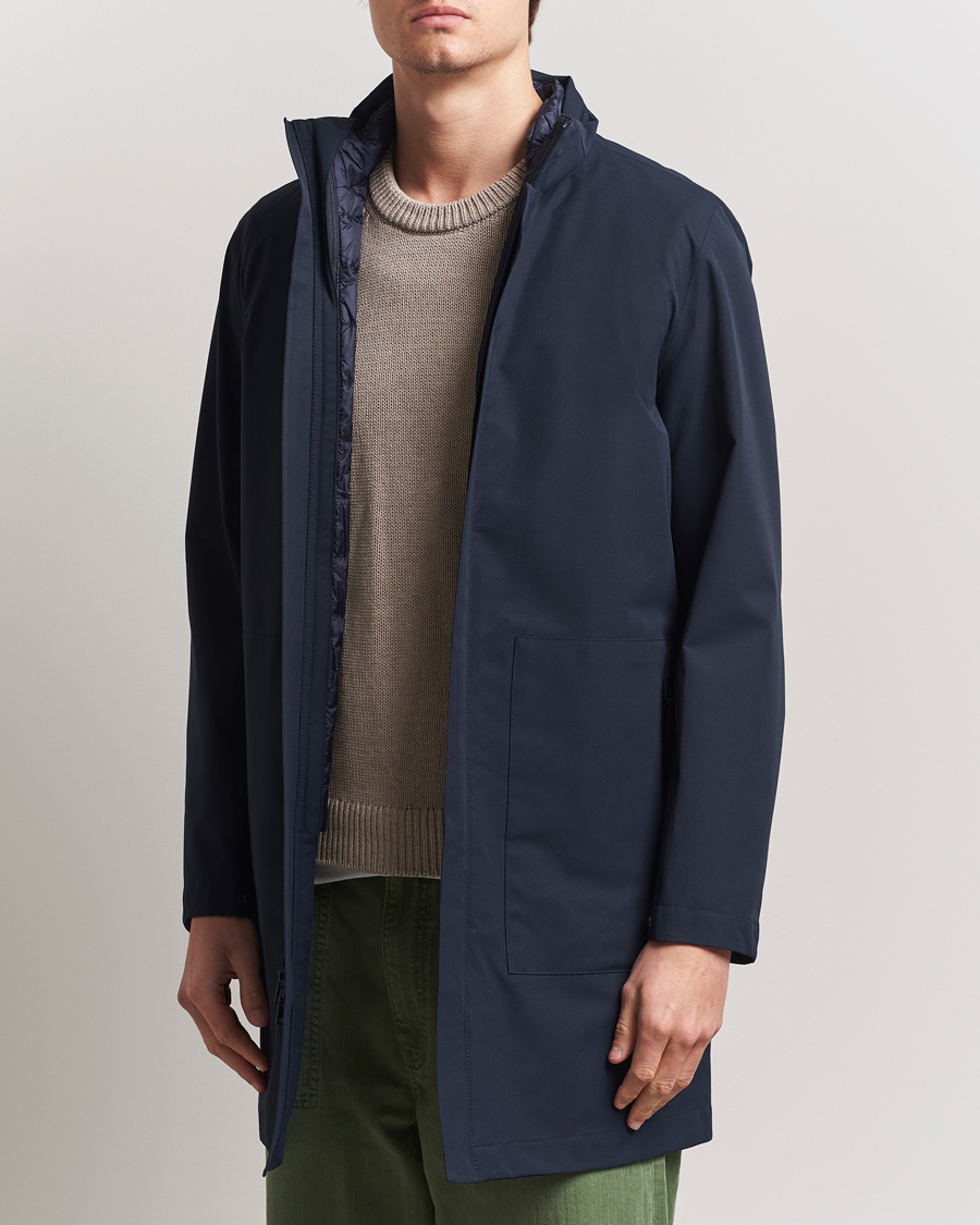 Men | Coats & Jackets | Woolrich | Two Layer 2 in 1 Carcoat Melton Blue