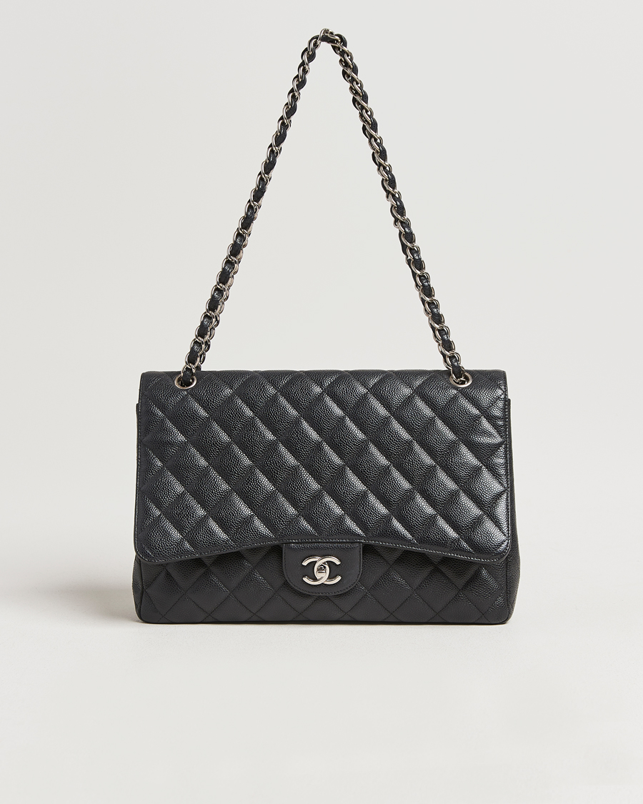 Men | Gifts for Her | Chanel Pre-Owned | Classic Single Flap Maxi Black Caviar