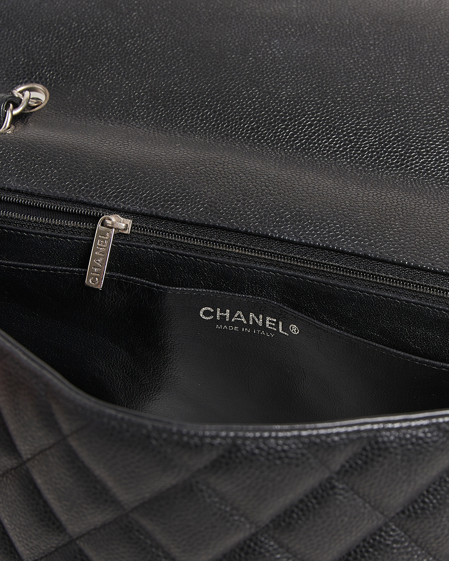 Men | Gifts for Her | Chanel Pre-Owned | Classic Single Flap Maxi Black Caviar