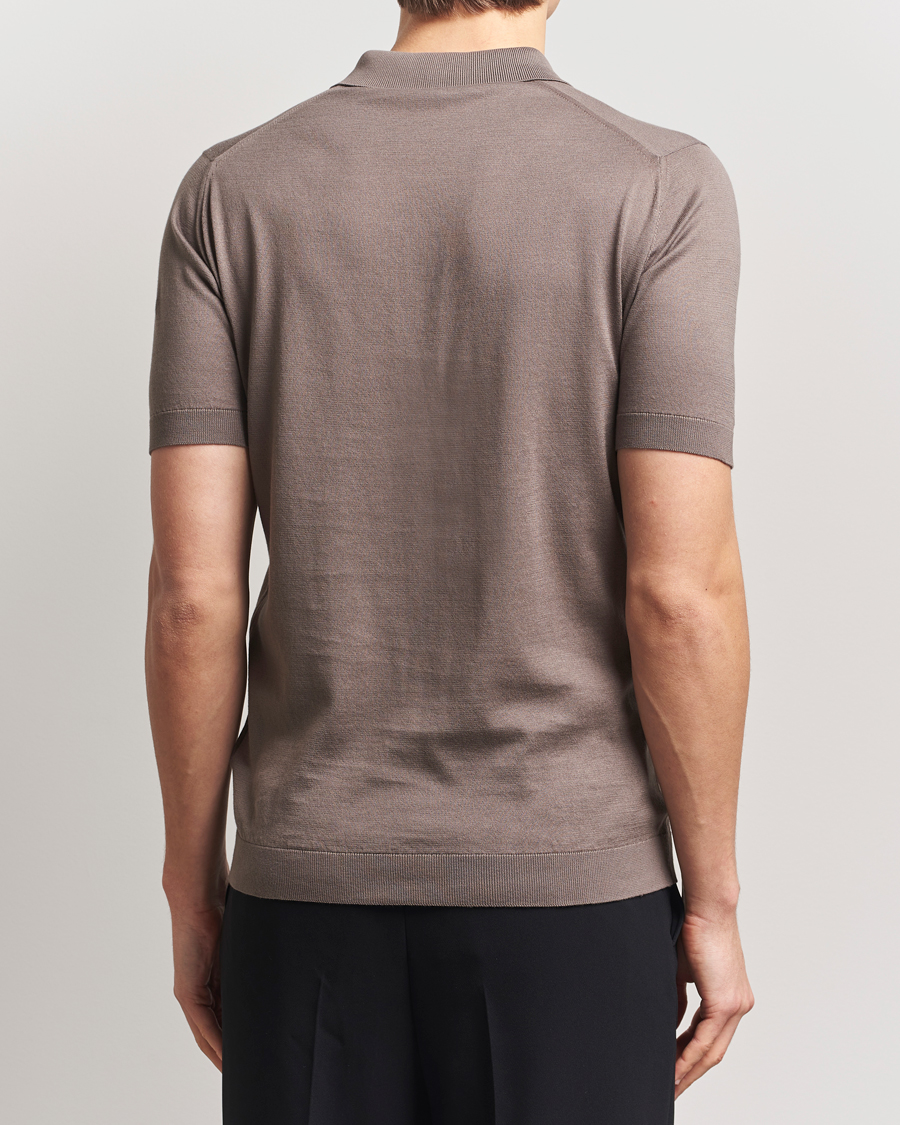 Men | Polo Shirts | John Smedley | Adrian Slim Fit Sea Island Polo Beige Musk