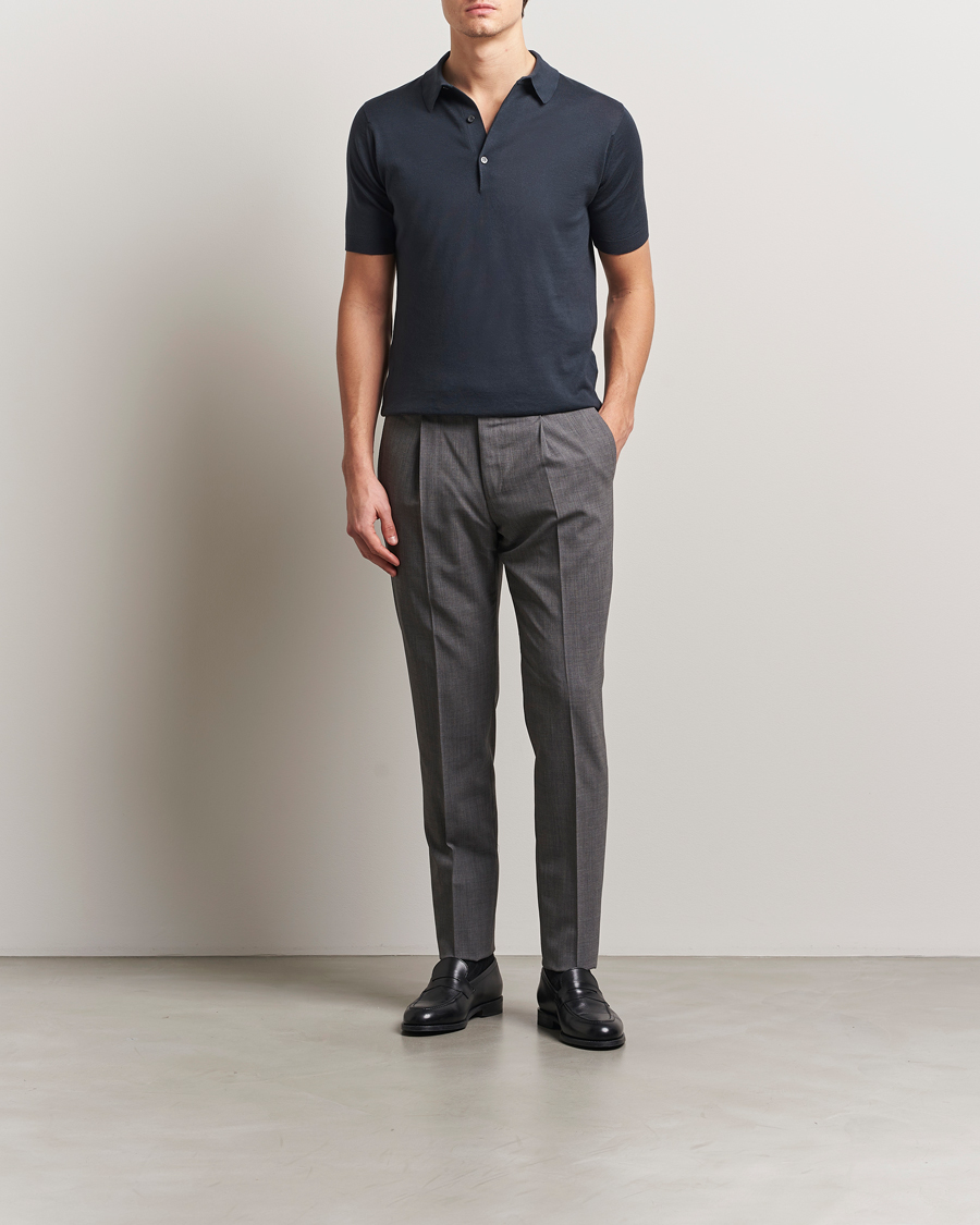 Men | Polo Shirts | John Smedley | Adrian Slim Fit Sea Island Polo Flint