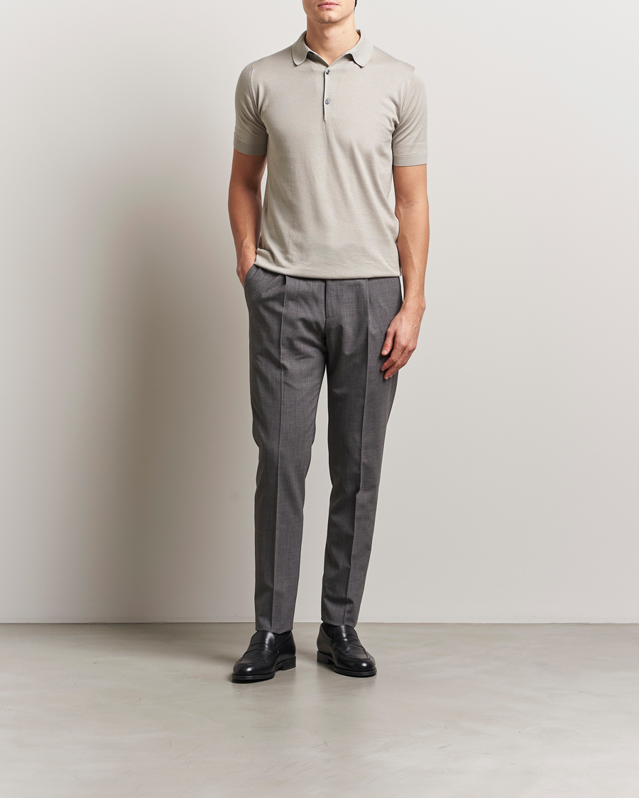 Men | Polo Shirts | John Smedley | Adrian Slim Fit Sea Island Polo Parchment