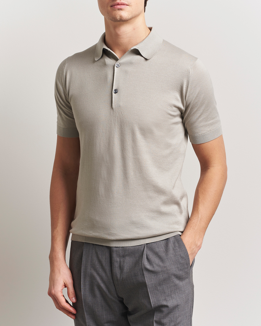 Men | Polo Shirts | John Smedley | Adrian Slim Fit Sea Island Polo Parchment