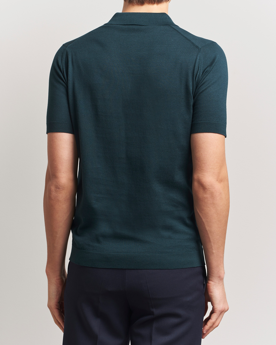 Men | Polo Shirts | John Smedley | Adrian Slim Fit Sea Island Polo Rain Forest