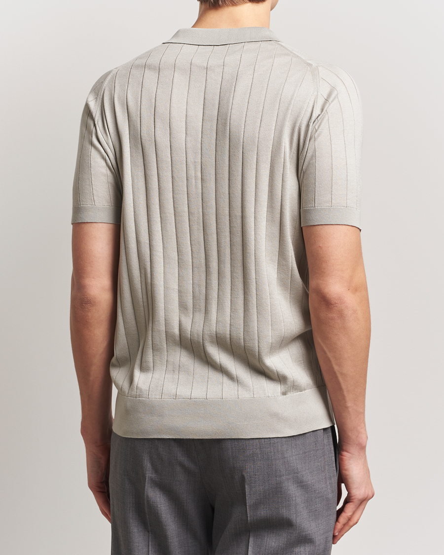 Men | Polo Shirts | John Smedley | Roper Open Collar Sea Island Polo Parchment