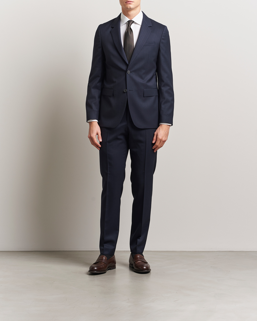 Men | Suits | BOSS BLACK | Houston Wool Pinstriped Suit Dark Blue