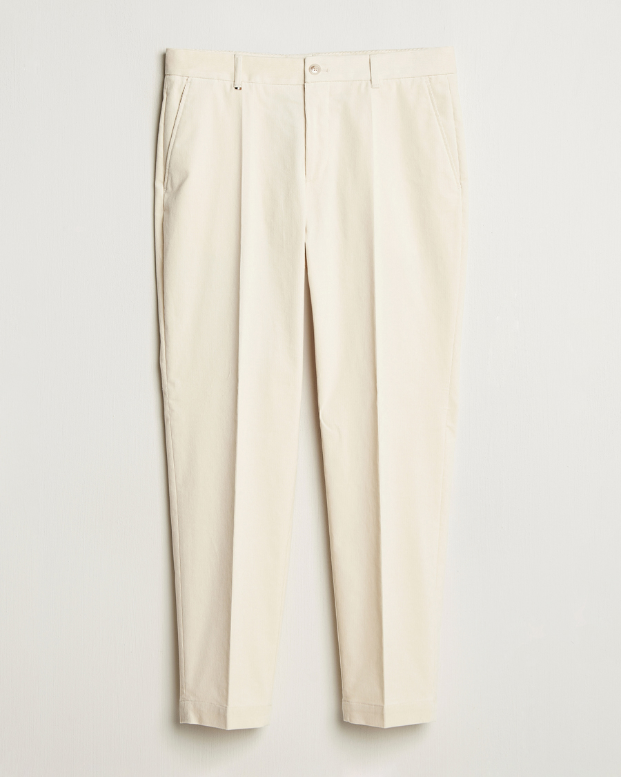 Men | Trousers | BOSS BLACK | Perin Spring Cord Trousers Open White