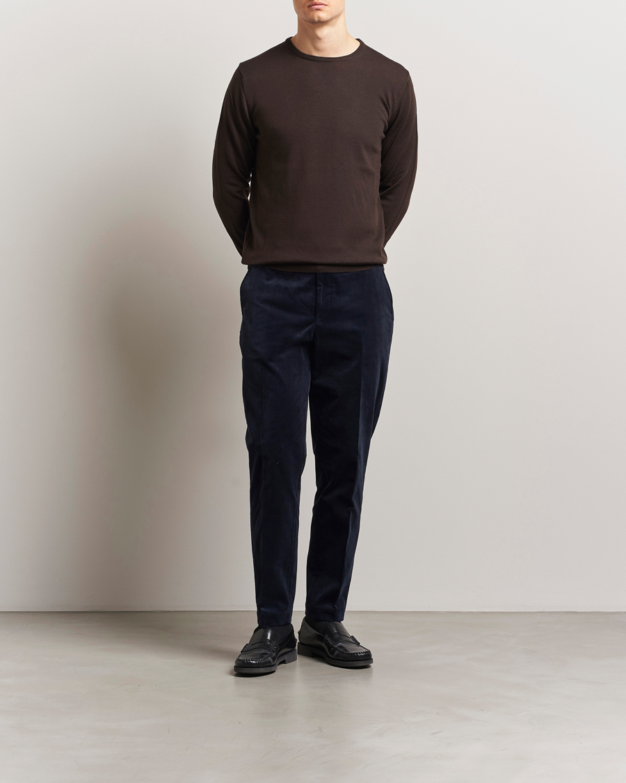 Men | Trousers | BOSS BLACK | Perin Spring Cord Trousers Dark Blue