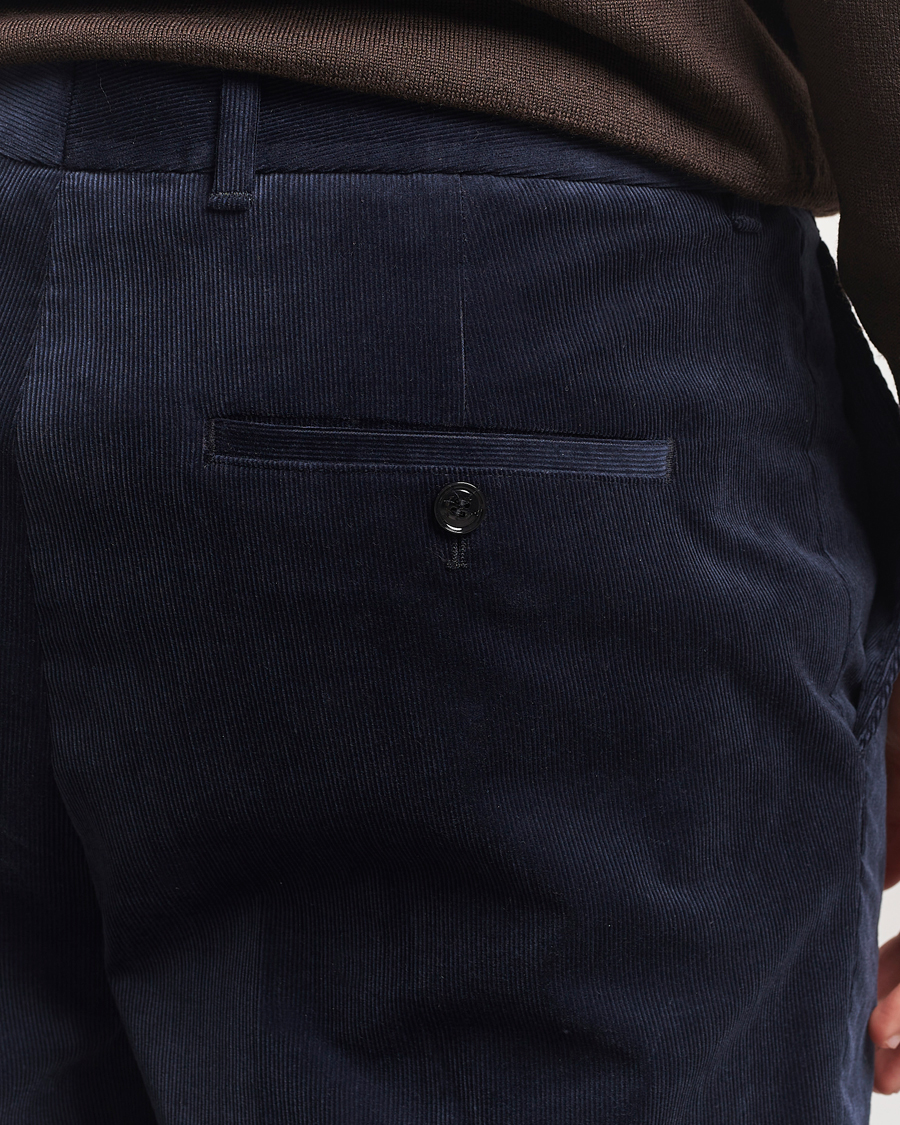 Men | Trousers | BOSS BLACK | Perin Spring Cord Trousers Dark Blue