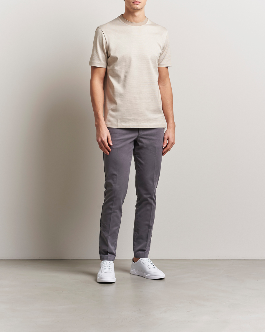 Men | T-Shirts | BOSS BLACK | Thompson Structured T-Shirt Light Beige