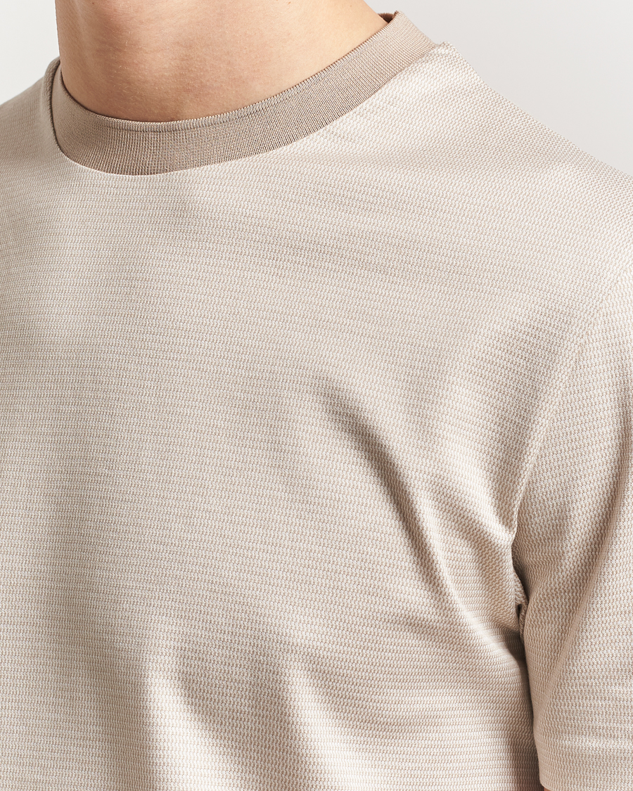 Men | T-Shirts | BOSS BLACK | Thompson Structured T-Shirt Light Beige
