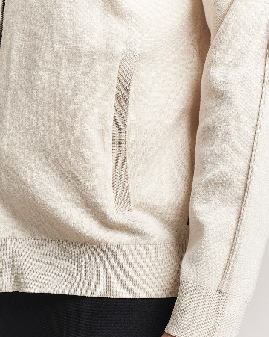 Men | Sweaters & Knitwear | BOSS BLACK | Domico Knitted Full Zip Open White