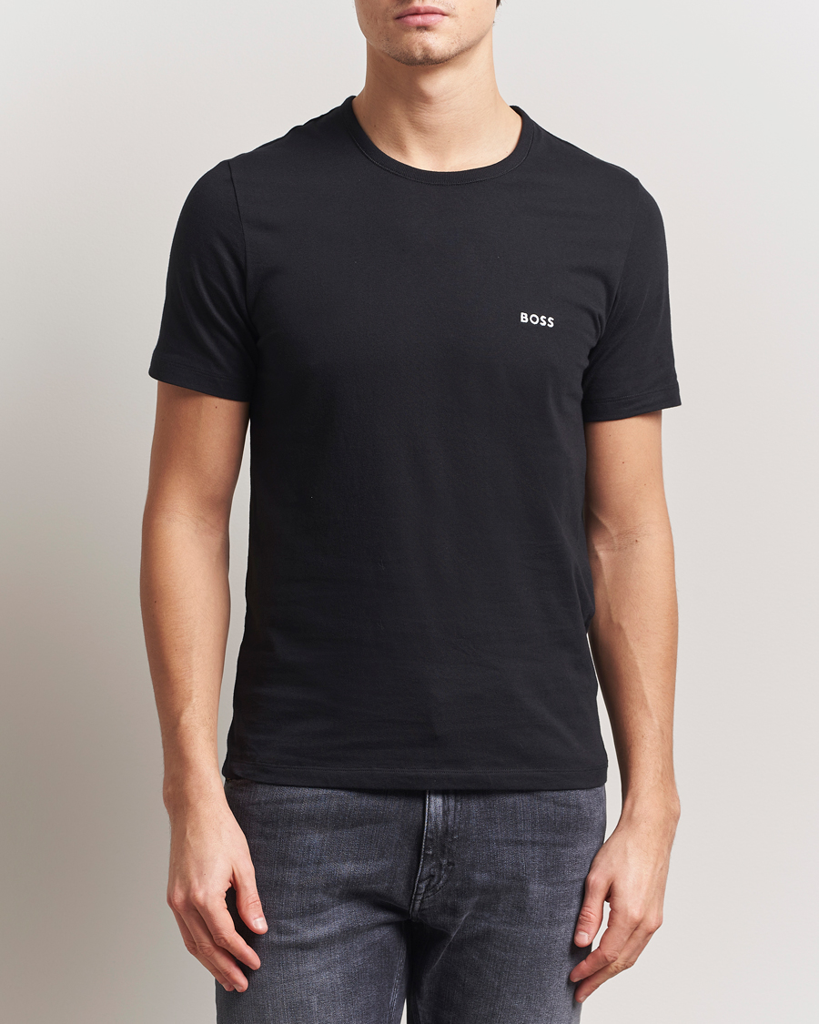 Men | T-Shirts | BOSS BLACK | 3-Pack Crew Neck T-Shirt Black/White/Green