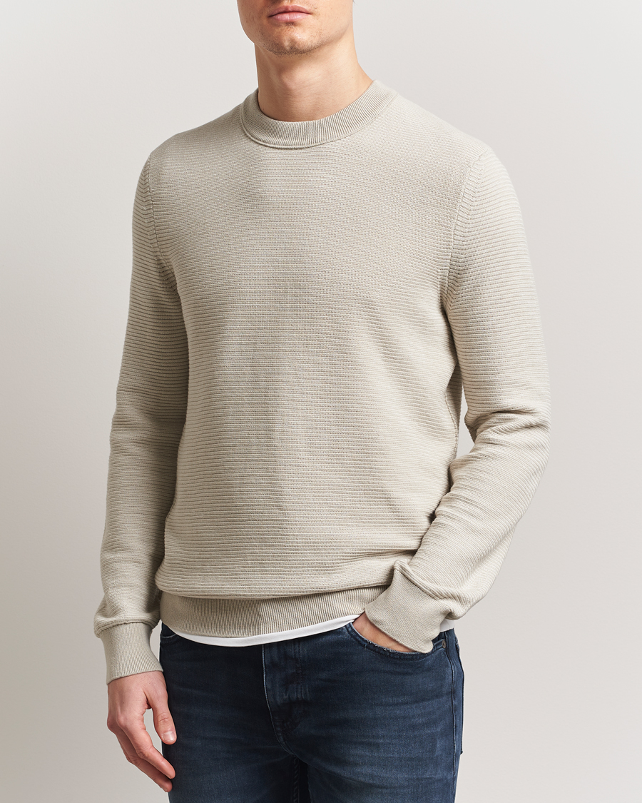 Men | Sweaters & Knitwear | BOSS ORANGE | Aspoki Structured Knitted Sweater Light Beige