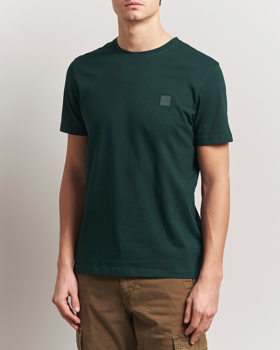 Men | T-Shirts | BOSS ORANGE | Tales Logo Crew Neck T-Shirt Open Green