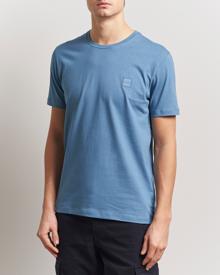 Men | T-Shirts | BOSS ORANGE | Tales Logo Crew Neck T-Shirt Light Blue