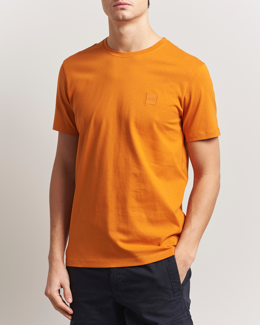 Men | T-Shirts | BOSS ORANGE | Tales Logo Crew Neck T-Shirt Open Orange
