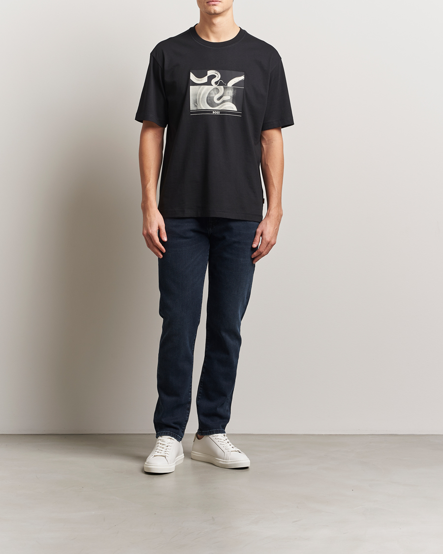 Men | T-Shirts | BOSS ORANGE | Barragan Printed T-Shirt Black