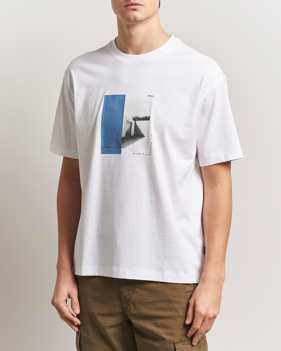 Men | T-Shirts | BOSS ORANGE | Barragan Printed T-Shirt White