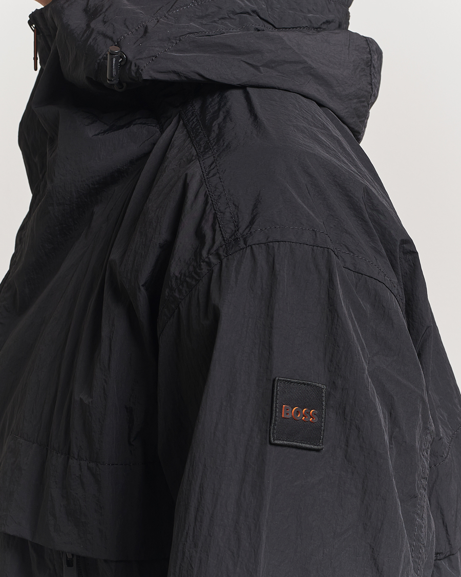 Men | Coats & Jackets | BOSS ORANGE | Obosco Nylon Hooded Jacket Black