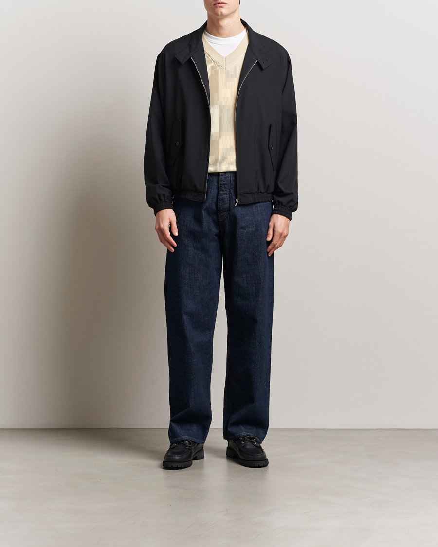 Men | Coats & Jackets | Auralee | Wool Zip Bomber Jacket Black
