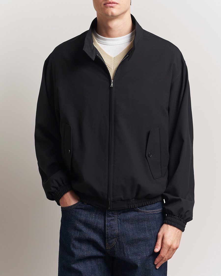 Men | Coats & Jackets | Auralee | Wool Zip Bomber Jacket Black