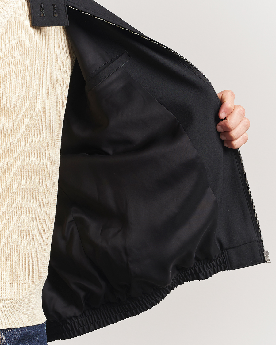 Men | Coats & Jackets | Auralee | Wool Zip Bomber Jacket Black
