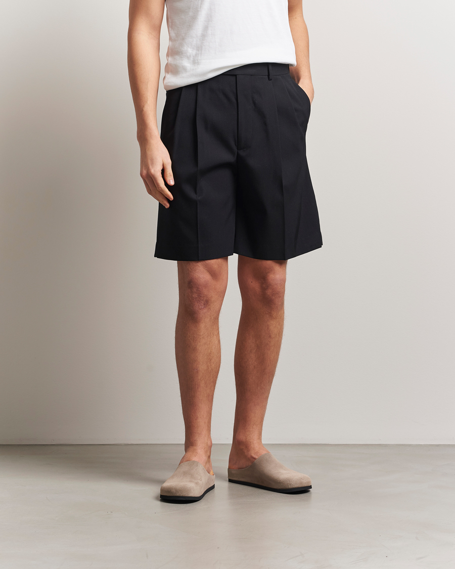 Men | Shorts | Auralee | Light Wool Gabardine Shorts Black