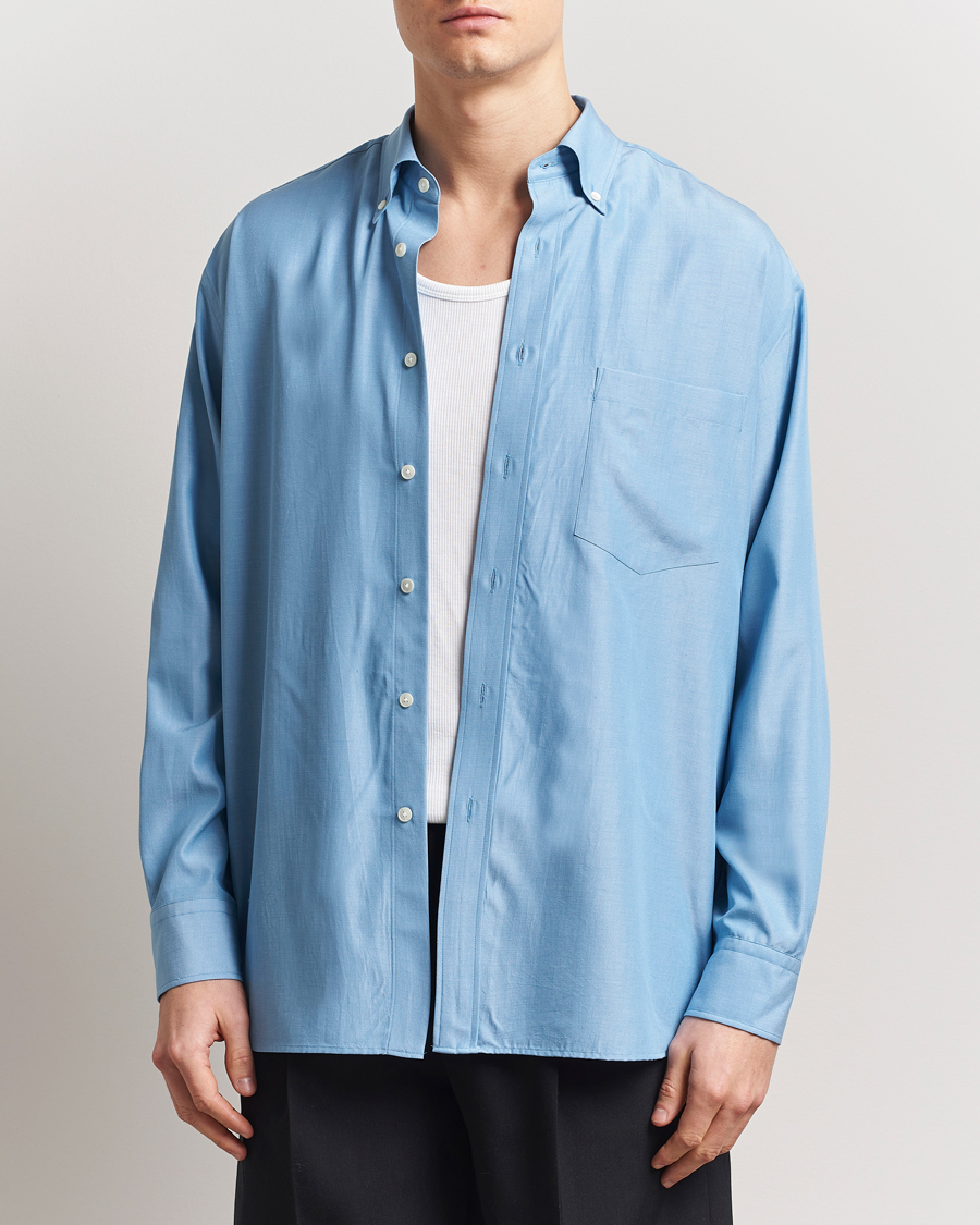 Men | Shirts | Auralee | Button Down Shirt Sax Blue